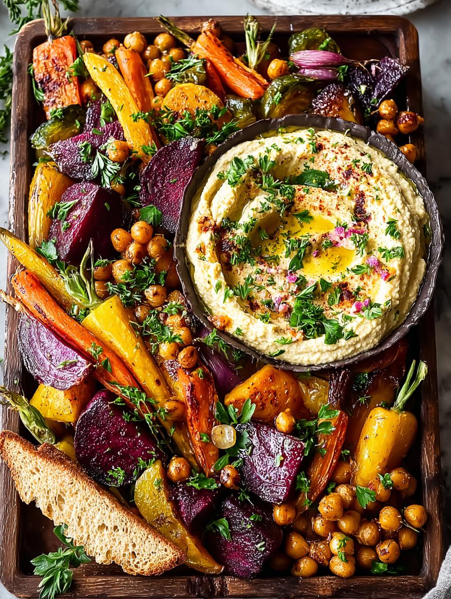 Roasted Vegetable Hummus Platter