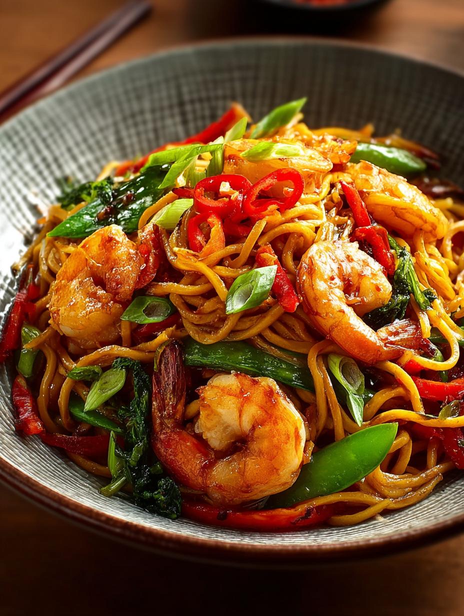 Spicy Prawn Chow Mein