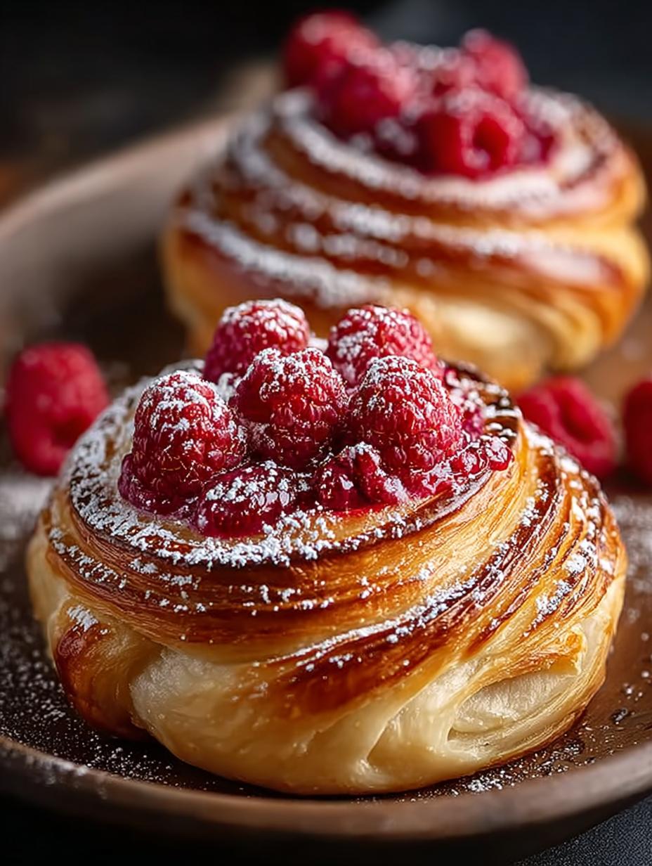 Irresistible Sugar Raspberry Danish Bun fresh from the oven on a cooling rack