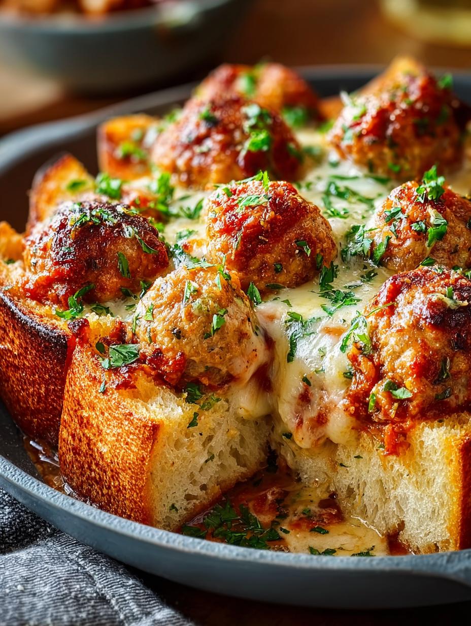Turkey Meatball Garlic Bread