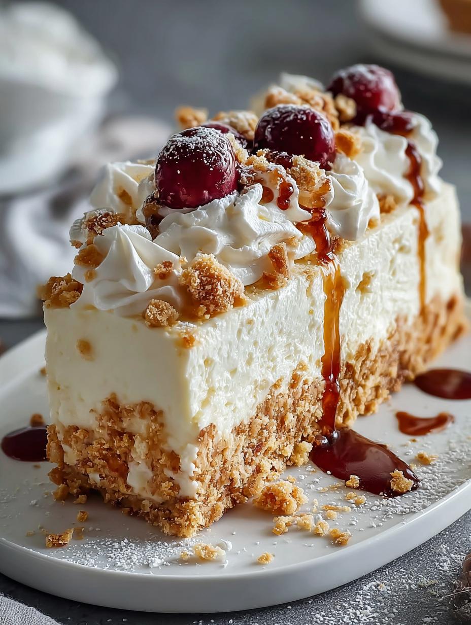 Delightful White Forest Crackle Cheesecake Log Recipe - White Forest Crackle Cheesecake - additional detail